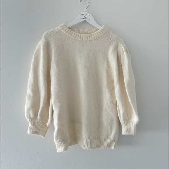 ANINE BING Rosalind Angora & Wool Ivory Sweater L - Picture 4 of 8